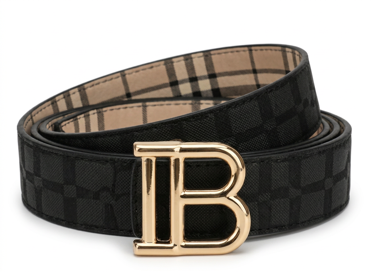 Burberry TB Reversible Belt — Check
