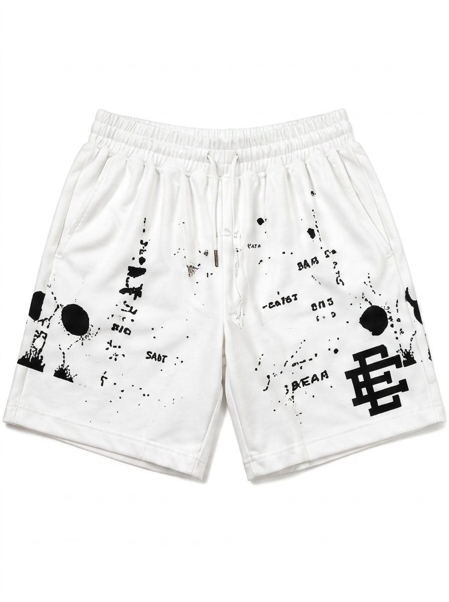Eric Emanuel Mesh Shorts — Paint Splatter
