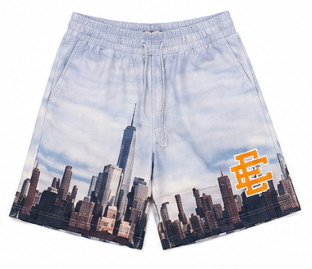 Eric Emanuel Mesh Shorts — NYC Skyline