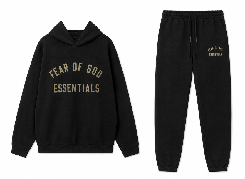 Fear of God Essentials Hoodie Set — Black