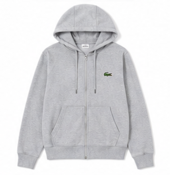 Lacoste Zip Hoodie — Grey