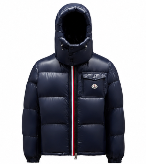 Moncler Montbeliard Short Down Jacket — Navy