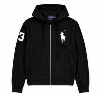 Polo Ralph Lauren Big Pony Zip Hoodie — Black