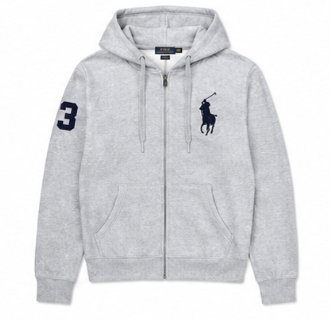 Polo Ralph Lauren Big Pony Zip Hoodie — Grey