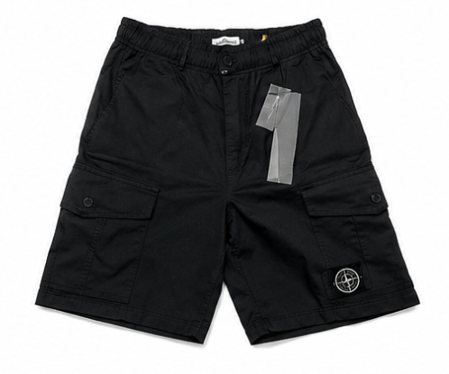 Stone Island Cargo Shorts — Black