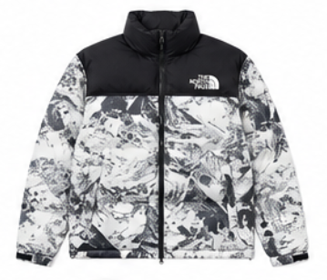 The North Face Printed Nuptse — White