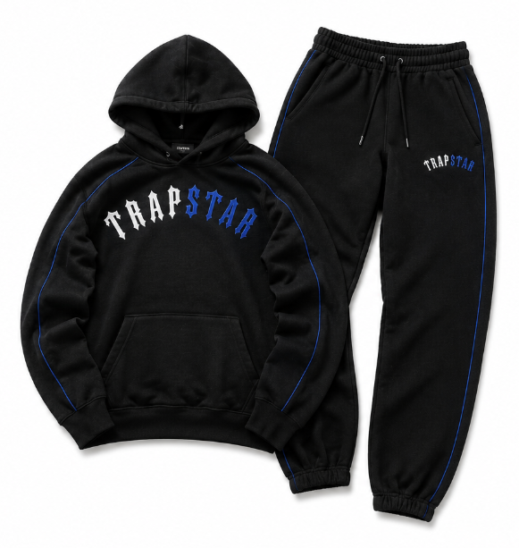 Trapstar Hyperdrive Hooded Tracksuit — Black
