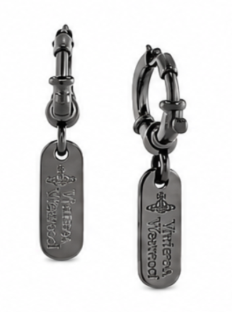 Vivienne Westwood Tag Drop Earrings — Black